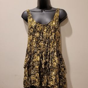 Intimately Free People Women's Yellow Brown Sleeveless Blouse Top Size X…